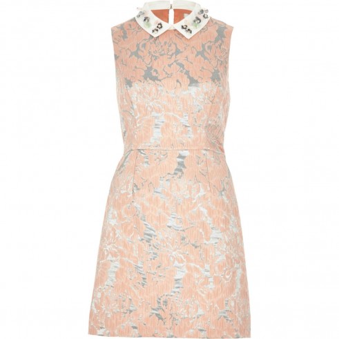 River Island Light pink embellished collar mini dress – luxe style dresses