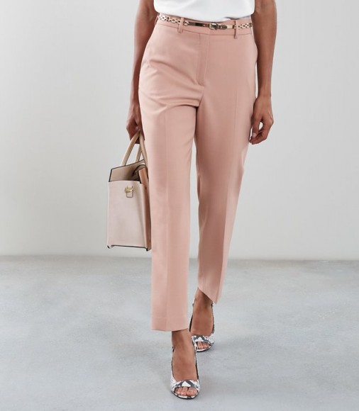 REISS LILLI TAPERED TAILORED TROUSERS APRICOT ~ feminine style ~ chic summer look