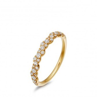 ASTLEY CLARKE Linia Interstellar Diamond Ring Yellow Gold | pavé set diamonds | stacking rings - flipped
