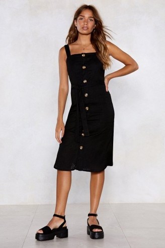 Nasty Gal Lose Control Button-Down Dress in Black | vintage style sundress - flipped