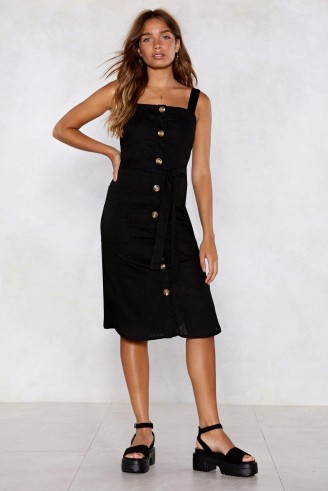 Nasty Gal Lose Control Button-Down Dress in Black | vintage style sundress
