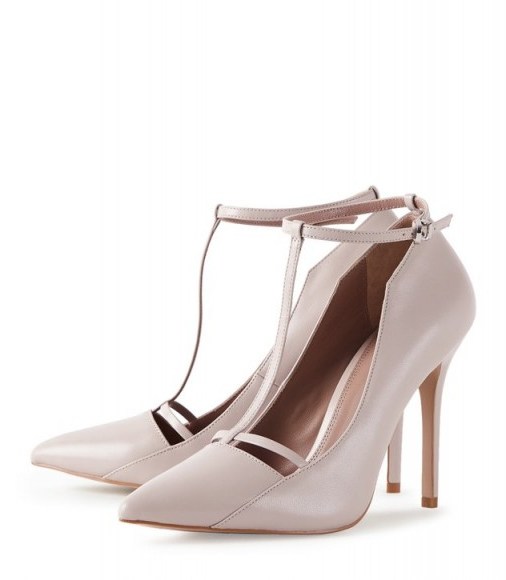 Reiss LOUISE T-BAR COURT SHOES NUDE / stiletto heel courts - flipped