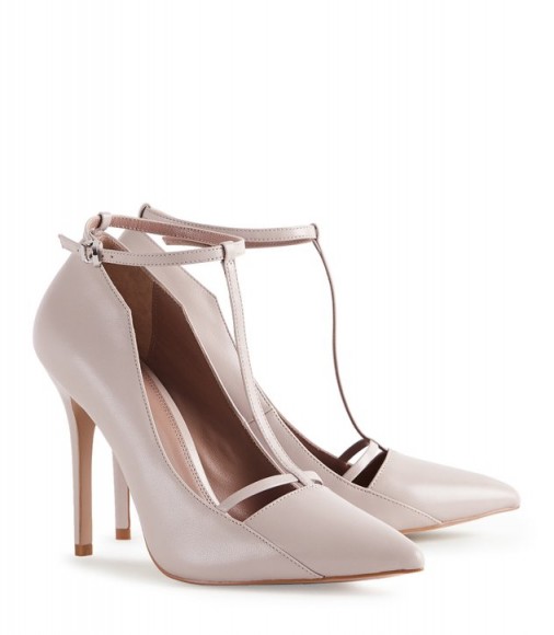 Reiss LOUISE T-BAR COURT SHOES NUDE / stiletto heel courts