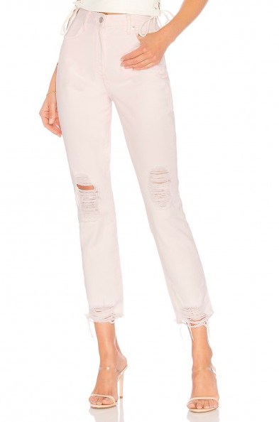Lovers + Friends LOGAN HIGH-RISE TAPERED JEAN in Lolita | destroyed denim jeans - flipped