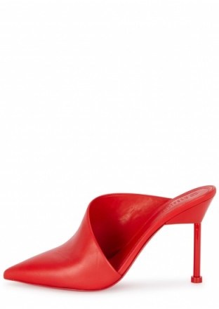 MERCEDES CASTILLO Emiko red leather mules ~ contemporary design - flipped