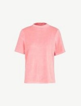 MIH JEANS Penny velour top in rosa pink | high neck tee