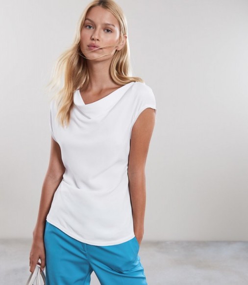 REISS MIREN BATWING TOP OFF WHITE ~ luxe wardrobe essential