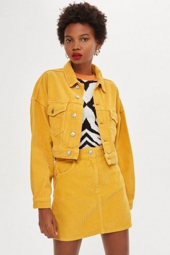 TOPSHOP Mustard Corduroy Skirt – yellow cord - flipped