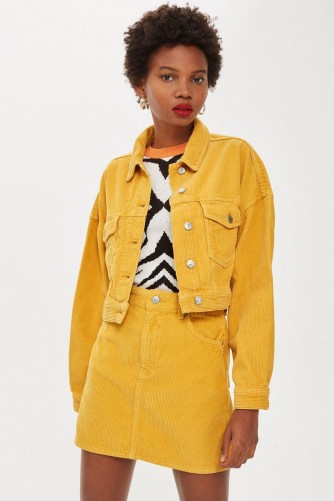 TOPSHOP Mustard Corduroy Skirt – yellow cord
