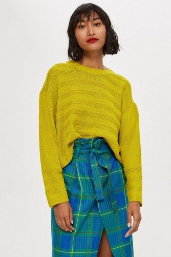 TOPSHOP Ottoman Cropped Jumper | lime-green sweaters - flipped