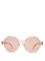 CÉLINE EYEWEAR Oversized round-frame pale-pink acetate sunglasses ~ large 70s style sunnies