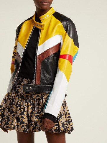 MARQUES’ALMEIDA Panelled leather biker jacket ~ multicoloured panels