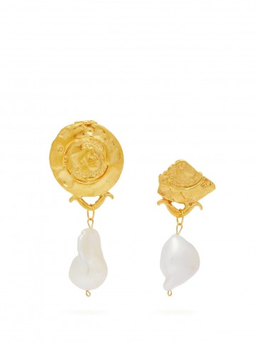 ALIGHIERI Passione di Napoli 24kt gold-plated earrings ~ mismatched statement jewellery ~ summer evening accessory