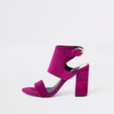 RIVER ISLAND Pink block heel sandals – chunky textured heels