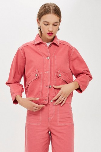 Topshop Pink Denim Shacket by Boutique