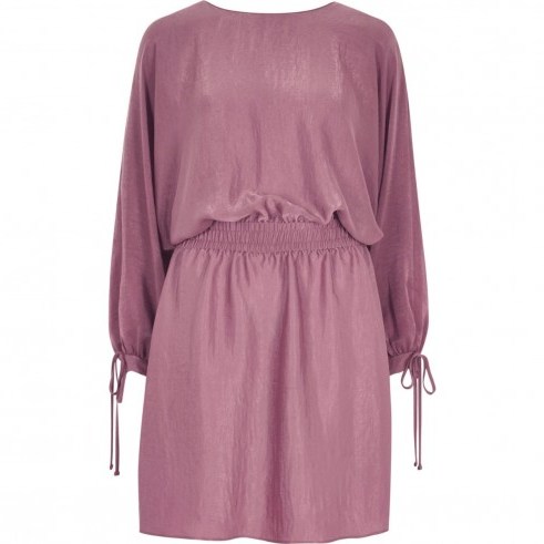 River Island Pink shirred waist mini dress ~ gathered dresses - flipped