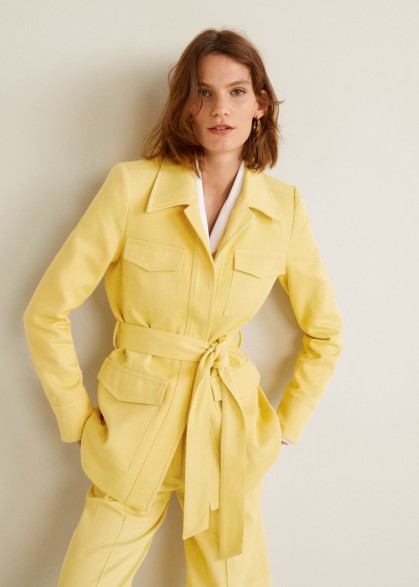 Mango Pocketed corduroy blazer Yellow – safari cord jacket