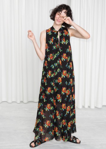 & other stories Pussy Bow Maxi Dress Floral Print