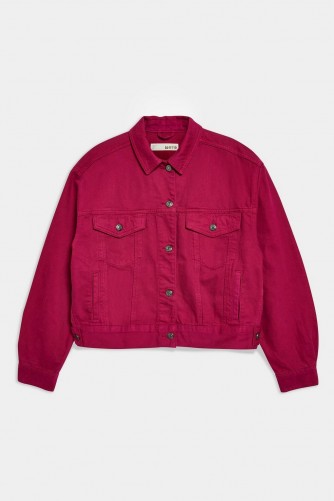 Topshop Raspberry Denim Jacket | oversized jackets