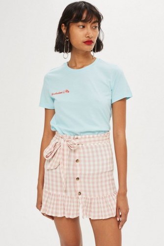TOPSHOP Rose Gingham Mini Skirt / pink checks - flipped