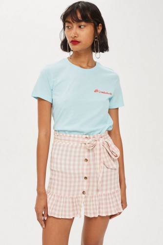TOPSHOP Rose Gingham Mini Skirt / pink checks