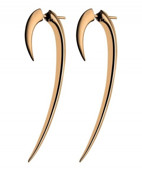 SHAUN LEANE Rose Gold Vermeil Hook Earrings | modern jewellery - flipped