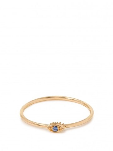 DELFINA DELETTREZ Sapphire & yellow-gold ring ~ evil eye stacking rings ~ small delicate jewellery - flipped