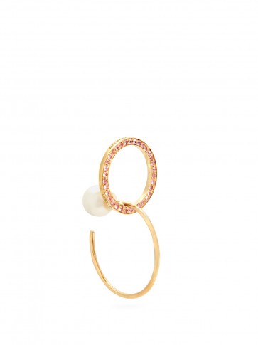 DELFINA DELETTREZ Pink Sapphire, pearl & yellow-gold single earring