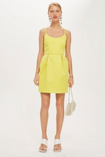 Topshop Scoop Back Prom Dress in Yellow | strappy summer frock - flipped