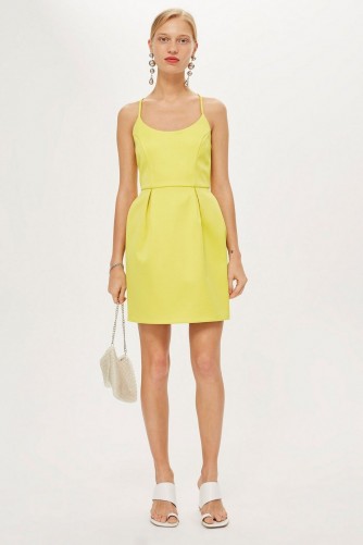 Topshop Scoop Back Prom Dress in Yellow | strappy summer frock