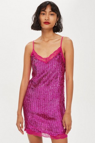 Topshop Sequin Slip Dress Pink – 90s style party dresses
