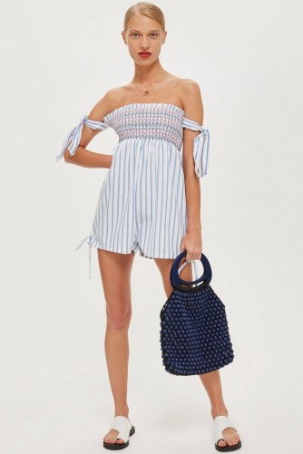 Topshop Shirred Stripe Playsuit – cute summer look – holiday wardrobe - flipped
