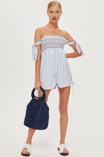 Topshop Shirred Stripe Playsuit – cute summer look – holiday wardrobe