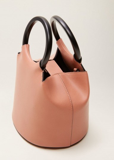 MANGO Small tote bag in Pink / chic handbag - flipped