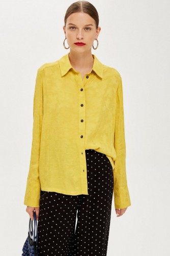 Topshop Snake Jacquard Shirt Mustard – yellow printed shirts