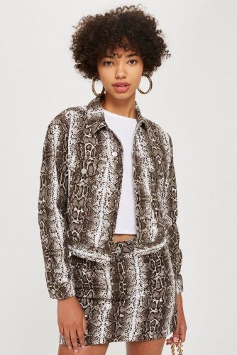 Topshop Snake Print Denim Jacket | casual glamour - flipped