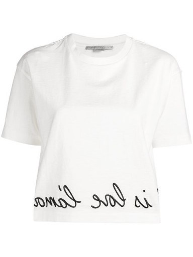 STELLA MCCARTNEY ‘All is love’ T-shirt / white slogan tee - flipped