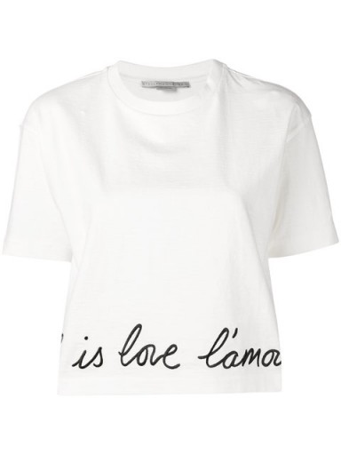 STELLA MCCARTNEY ‘All is love’ T-shirt / white slogan tee