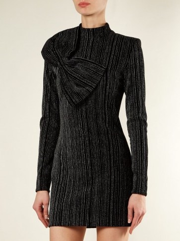 BALMAIN Striped Lurex cotton-blend mini dress ~ glamorous lbd - flipped