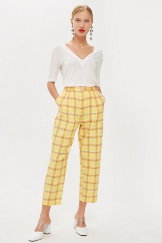 Topshop Summer Check Trousers | yellow checked pants