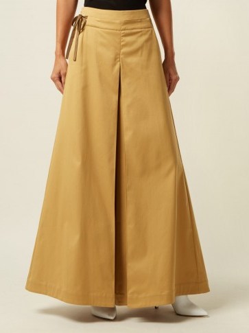 PALMER//HARDING Sundance camel cotton-blend wide-leg trousers ~ stylish summer pants - flipped