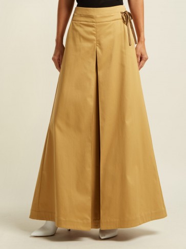 PALMER//HARDING Sundance camel cotton-blend wide-leg trousers ~ stylish summer pants
