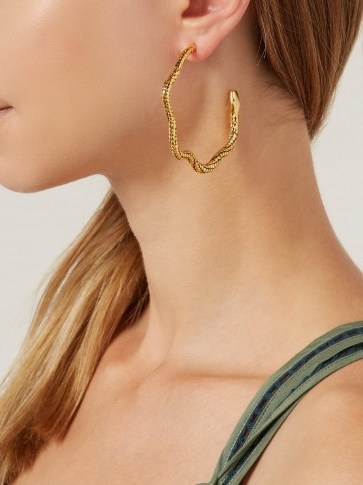AURÉLIE BIDERMANN Tao snake hoop earrings ~ reptile statement jewellery - flipped