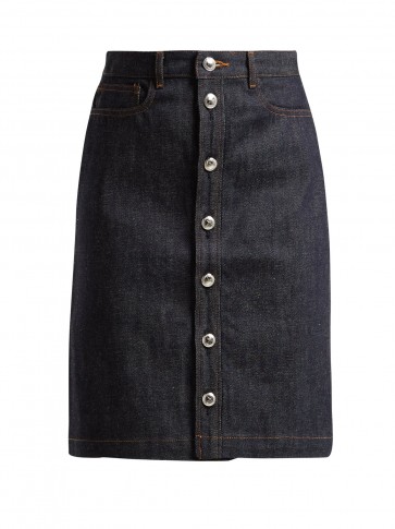 A.P.C. Therese raw-denim skirt ~ casual clothing with effortless style