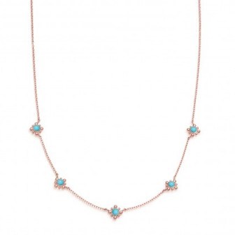ASTLEY CLARKE Turquoise Mini Floris Necklace | blue stone jewellery | delicate necklaces - flipped