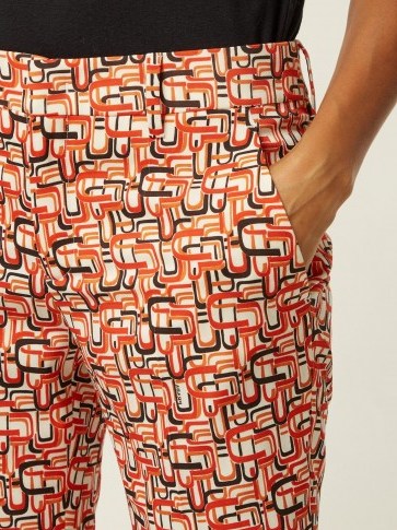 PRADA U-print tailored wool-blend trousers ~ orange retro prints - flipped