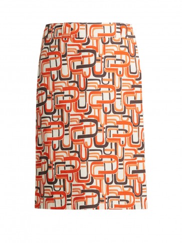PRADA U-print wrap-style cotton skirt ~ retro look ~ vintage style print