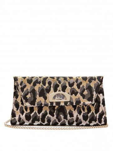 CHRISTIAN LOUBOUTIN Vero Dodat leopard jacquard clutch | luxe evening accessory - flipped