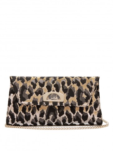CHRISTIAN LOUBOUTIN Vero Dodat leopard jacquard clutch | luxe evening accessory