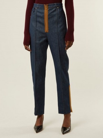 HILLIER BARTLEY Zipper-trimmed high-rise jeans ~ denim redux - flipped